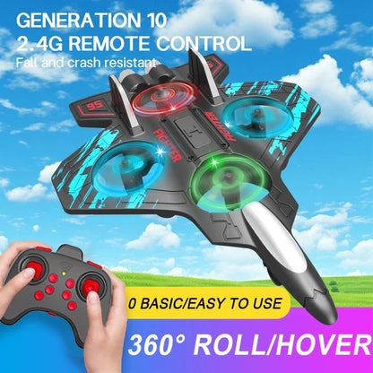 Glider Flying Helicopter RC Hobby Jet Plane 2.4G Stunt Remote Control Foam Fighter Airplane