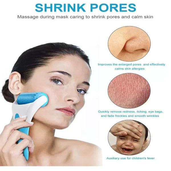 Marzahar Ice Roller For Face & Eye Puffiness Relief, Cold Gel Ice Face Roller Massager