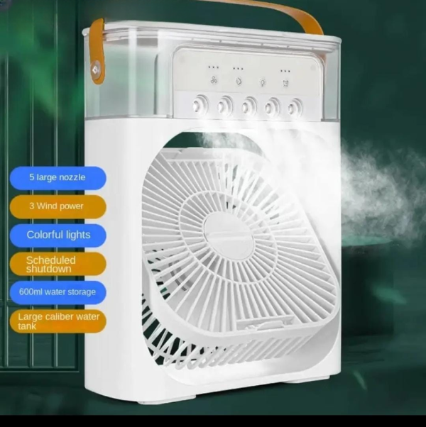 Portable Air Conditioner Fan Usb Electric Fan , Fine Mist Water, And Humidifier Function – Random Color 9.5 Inch